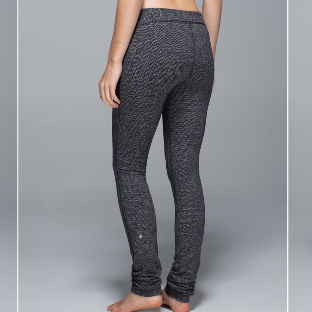Lululemon‎ Skinny Will Pant Full-On Luon Giant Herringbone Black Heathered Black - Picture 2 of 12